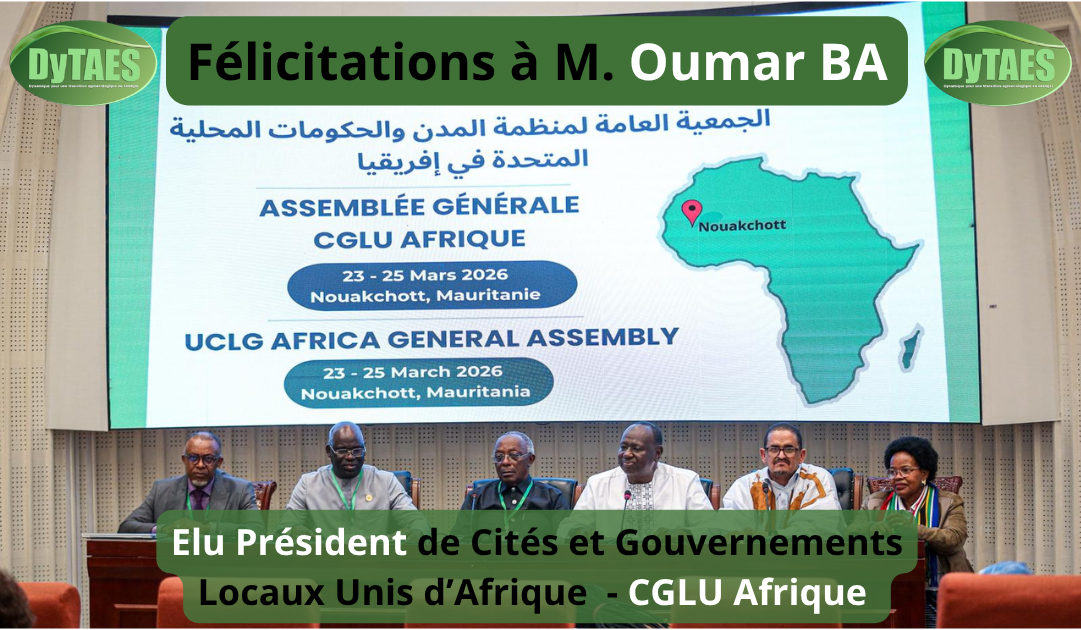 Félicitations à M. Oumar Ba pour son élection à la présidence de CGLU Afrique